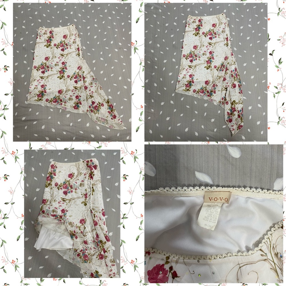 Midi flower print skirt